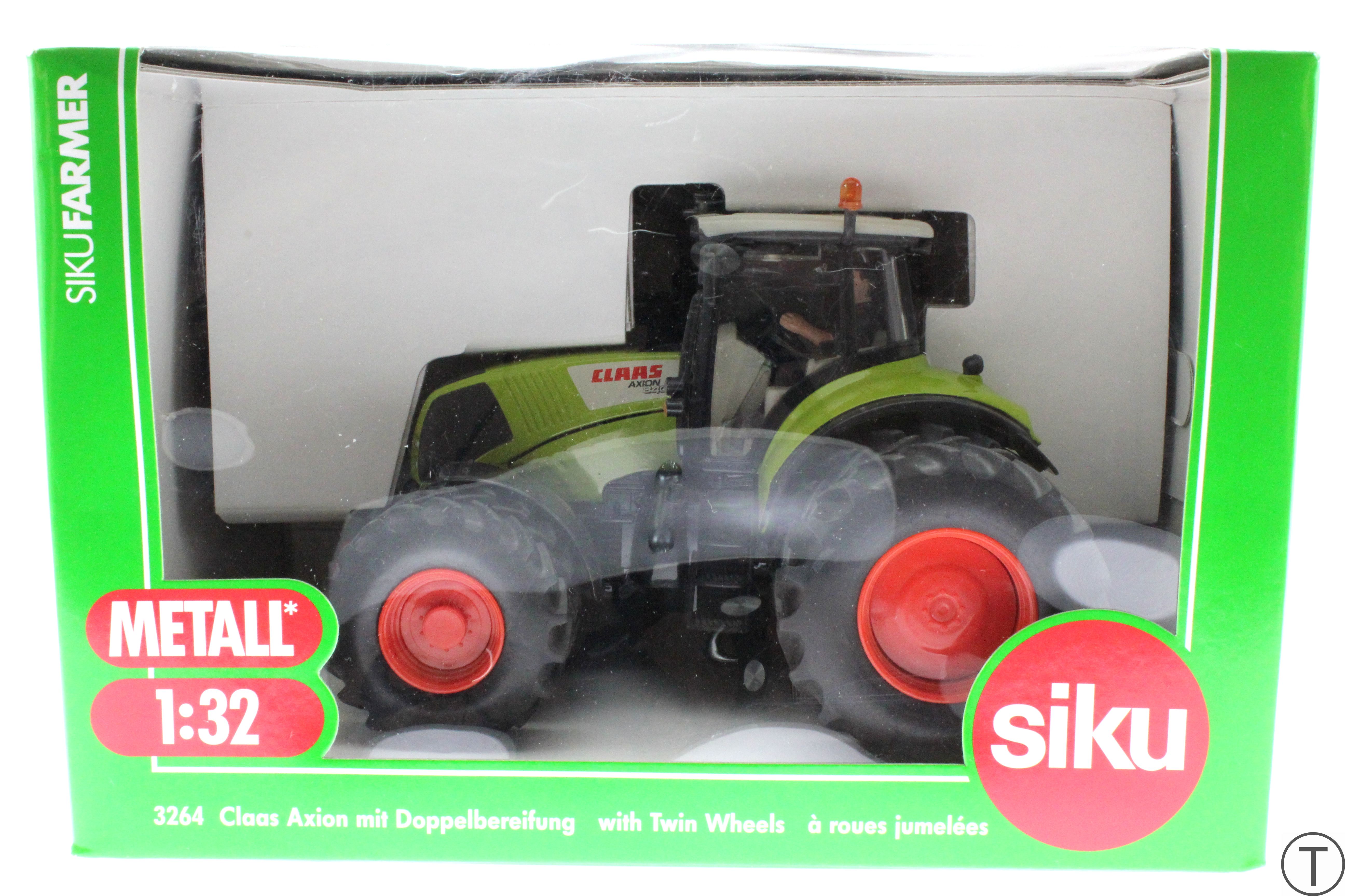 Siku 3264 - Claas Axion 840 mit Doppelbereifung Karton vorne