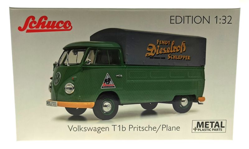schuco 450785600 - Volkswagen T1b Pritsche Fendt Dieselross Schlepper Karton