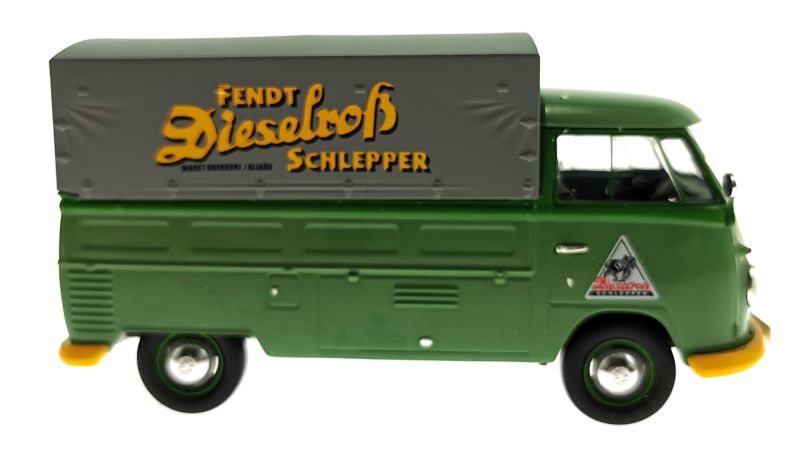 schuco 450785600 - Volkswagen T1b Pritsche Fendt Dieselross Schlepper rechts